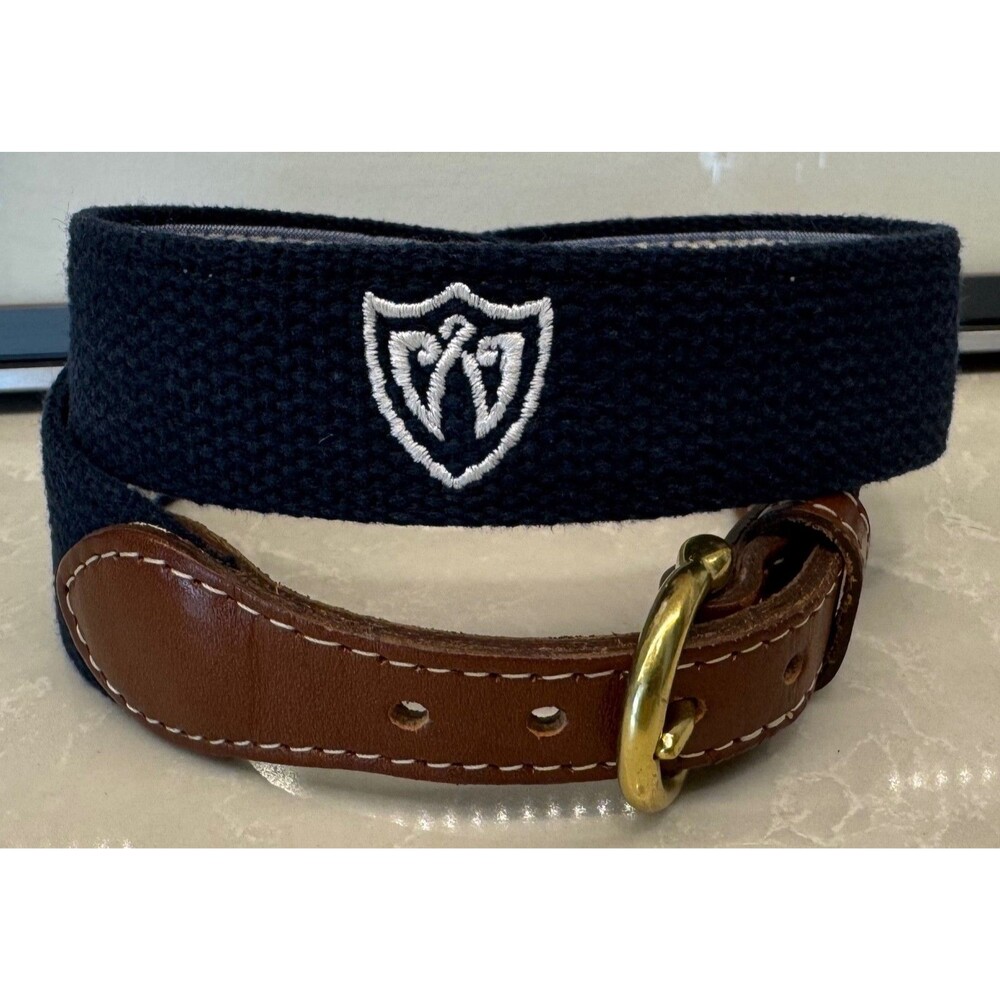 WESTMORELAND COUNTRY CLUB  Leather Canvas Golf Belt - Size 26 - NAVY